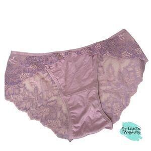Purple Lace Bikini Panties with Scalloped Trim Size XL from Knotty Knickers NWT